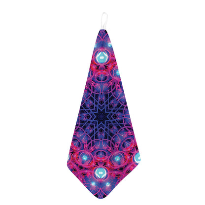 Purple And Blue Light Mandala Print Hand Towel
