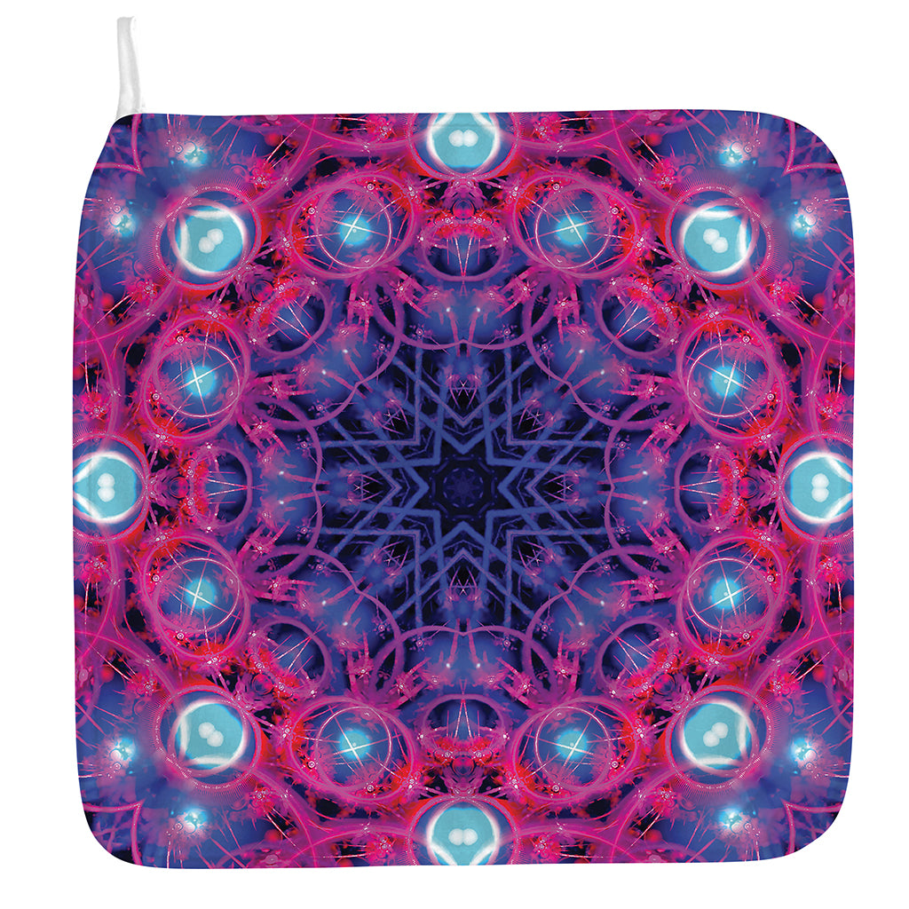 Purple And Blue Light Mandala Print Hand Towel