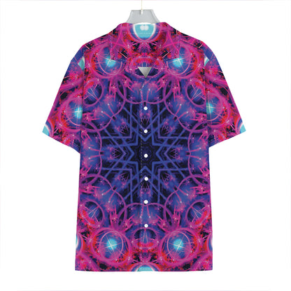 Purple And Blue Light Mandala Print Hawaiian Shirt