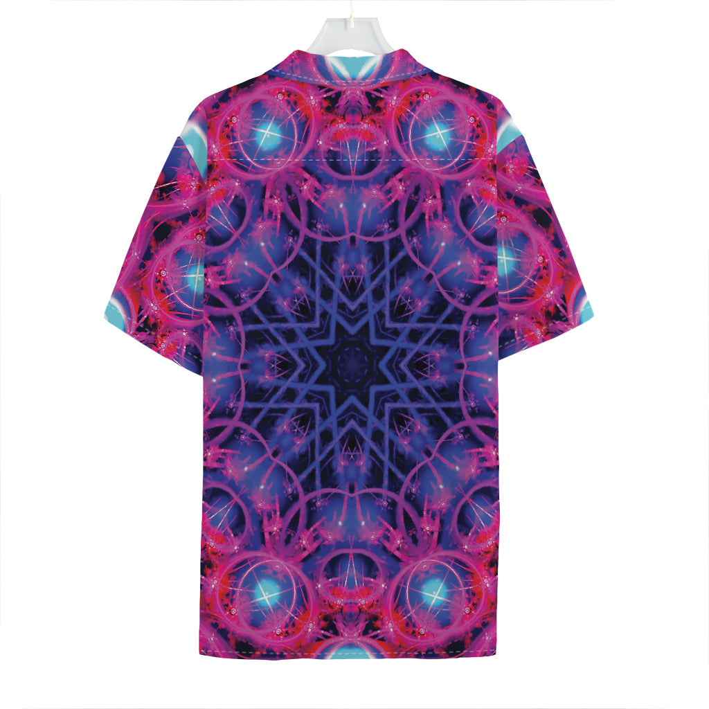 Purple And Blue Light Mandala Print Hawaiian Shirt