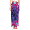 Purple And Blue Light Mandala Print High Slit Maxi Skirt