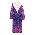 Purple And Blue Light Mandala Print Hooded Bathrobe