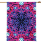 Purple And Blue Light Mandala Print House Flag