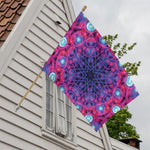 Purple And Blue Light Mandala Print House Flag