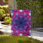 Purple And Blue Light Mandala Print House Flag