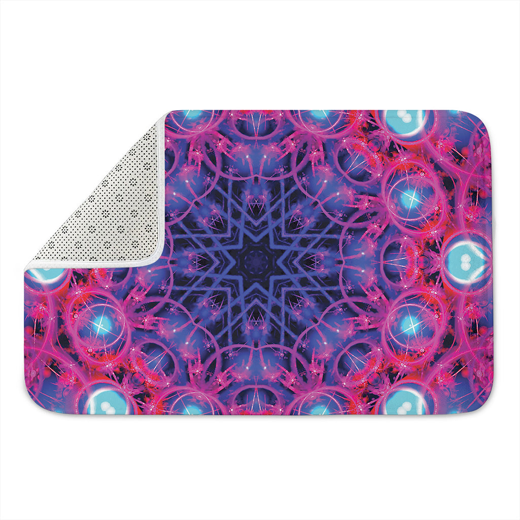 Purple And Blue Light Mandala Print Indoor Door Mat