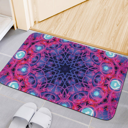 Purple And Blue Light Mandala Print Indoor Door Mat