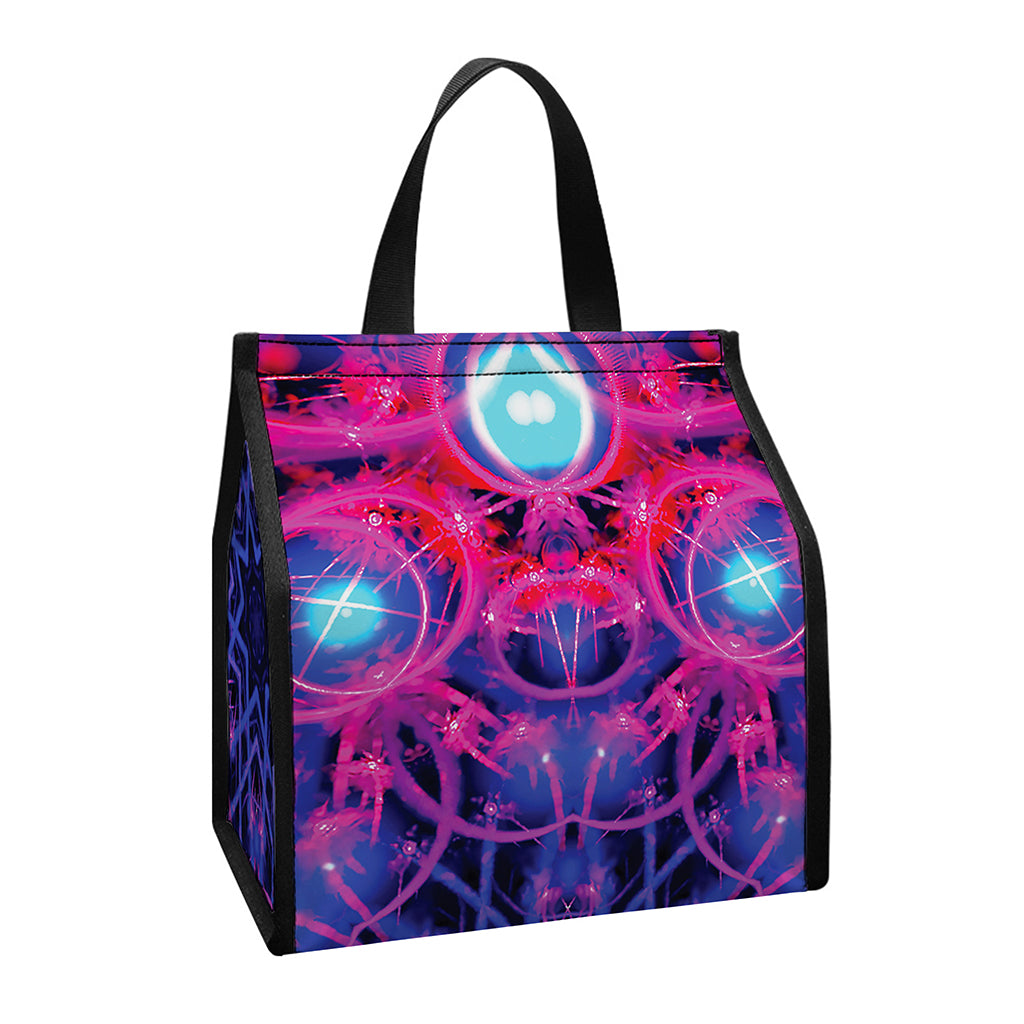 Purple And Blue Light Mandala Print Insulated Lunch Tote