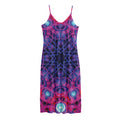 Purple And Blue Light Mandala Print Jersey Midi Cami Dress