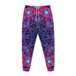 Purple And Blue Light Mandala Print Jogger Pants