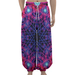 Purple And Blue Light Mandala Print Lantern Pants