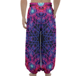 Purple And Blue Light Mandala Print Lantern Pants