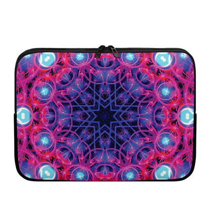 Purple And Blue Light Mandala Print Laptop Sleeve