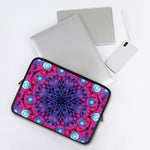 Purple And Blue Light Mandala Print Laptop Sleeve