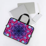 Purple And Blue Light Mandala Print Laptop Sleeve With Handle