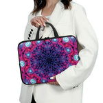 Purple And Blue Light Mandala Print Laptop Sleeve With Handle