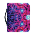 Purple And Blue Light Mandala Print Leather Bible Cover