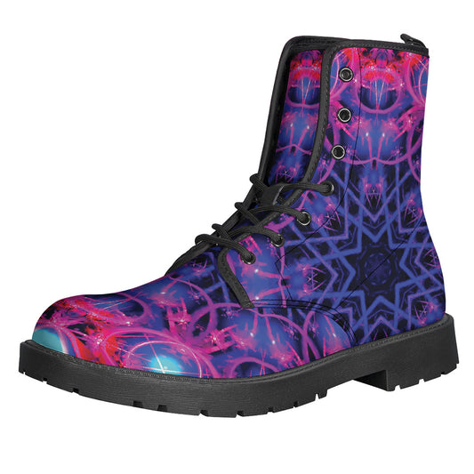 Purple And Blue Light Mandala Print Backpack