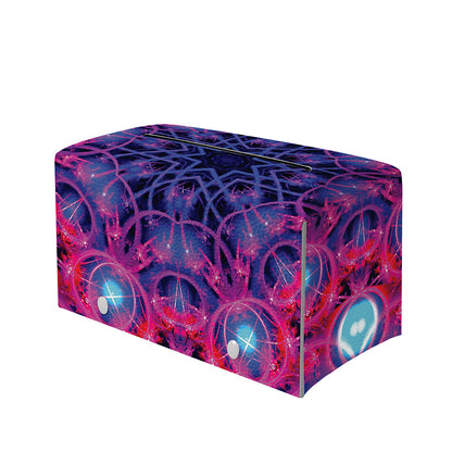 Purple And Blue Light Mandala Print Leather Tissue Box Cover