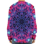Purple And Blue Light Mandala Print Long Sleeve Baseball Jersey