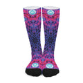 Purple And Blue Light Mandala Print Long Socks