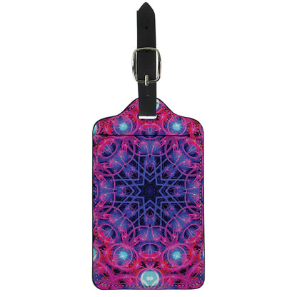 Purple And Blue Light Mandala Print Luggage Tag