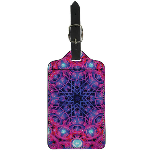 Purple And Blue Light Mandala Print Luggage Tag