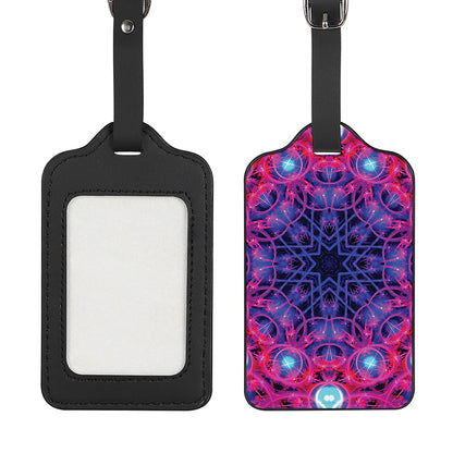 Purple And Blue Light Mandala Print Luggage Tag