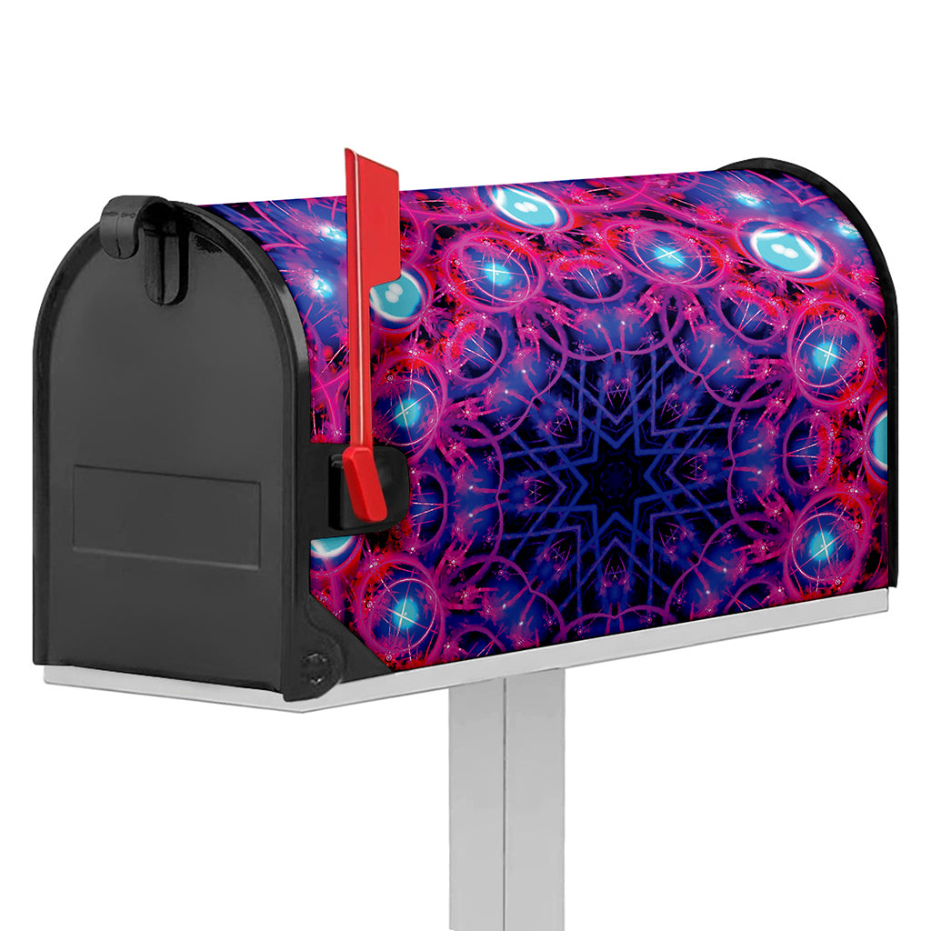 Purple And Blue Light Mandala Print Mailbox Cover