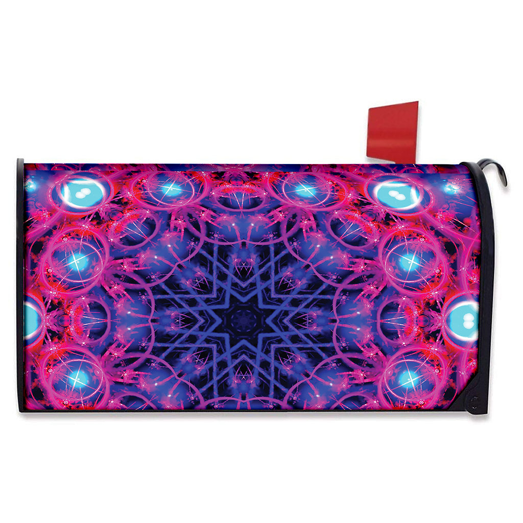Purple And Blue Light Mandala Print Mailbox Cover