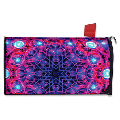 Purple And Blue Light Mandala Print Mailbox Cover