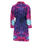 Purple And Blue Light Mandala Print Men's Bathrobe