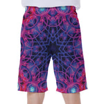 Purple And Blue Light Mandala Print Men's Beach Shorts