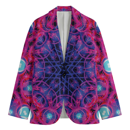 Purple And Blue Light Mandala Print Men's Blazer