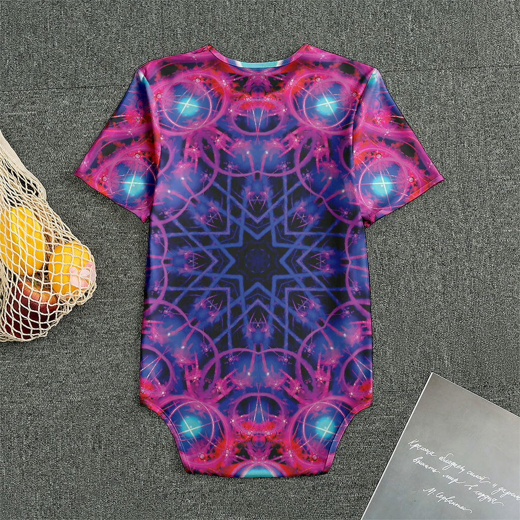 Purple And Blue Light Mandala Print Men's Bodysuit