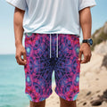 Purple And Blue Light Mandala Print Men's Cargo Shorts