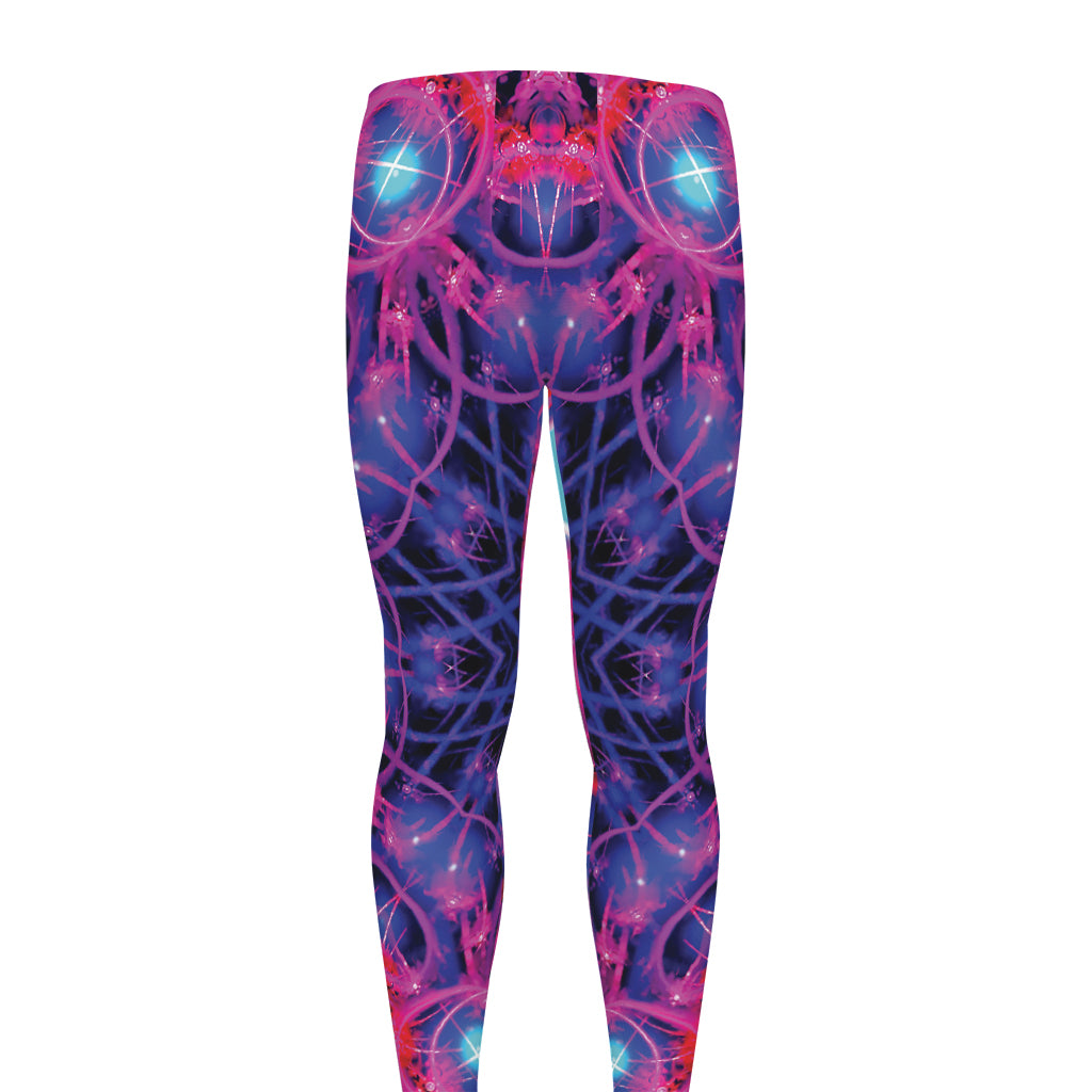 Purple And Blue Light Mandala Print Men's leggings