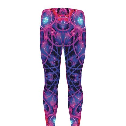 Purple And Blue Light Mandala Print Men's leggings