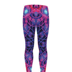 Purple And Blue Light Mandala Print Men's leggings