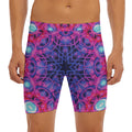 Purple And Blue Light Mandala Print Men's Long Boxer Briefs