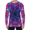Purple And Blue Light Mandala Print Men's Long Sleeve T-Shirt