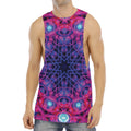 Purple And Blue Light Mandala Print Men's Muscle Tank Top