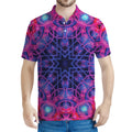 Purple And Blue Light Mandala Print Men's Polo Shirt