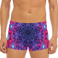 Purple And Blue Light Mandala Print Men's Short Boxer Briefs