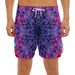 Purple And Blue Light Mandala Print Men's Split Running Shorts