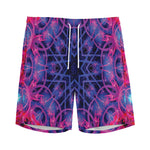 Purple And Blue Light Mandala Print Men's Sports Shorts