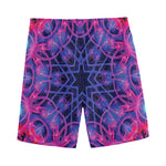 Purple And Blue Light Mandala Print Men's Sports Shorts