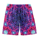 Purple And Blue Light Mandala Print Men's Swim Trunks