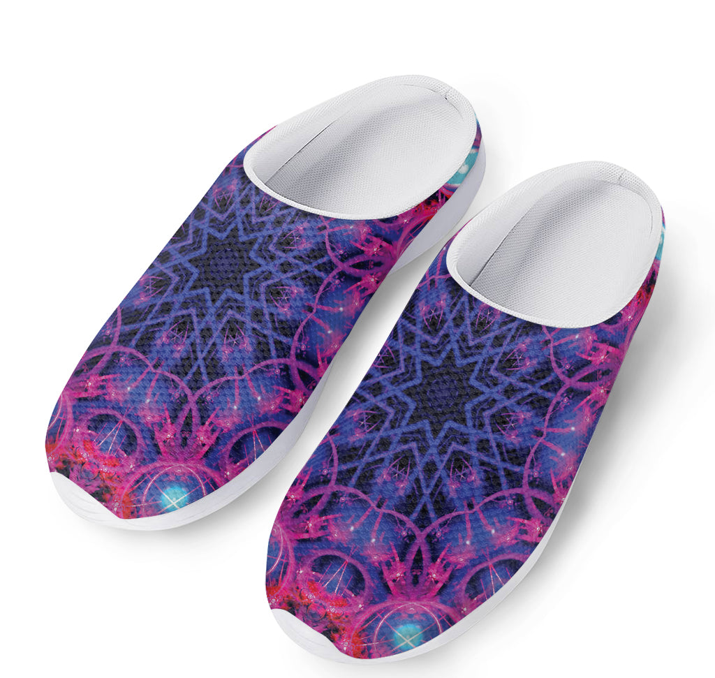 Purple And Blue Light Mandala Print Mesh Casual Shoes