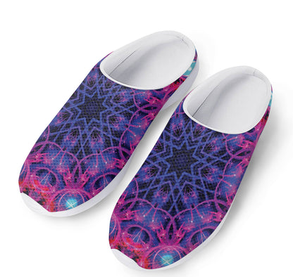 Purple And Blue Light Mandala Print Mesh Casual Shoes